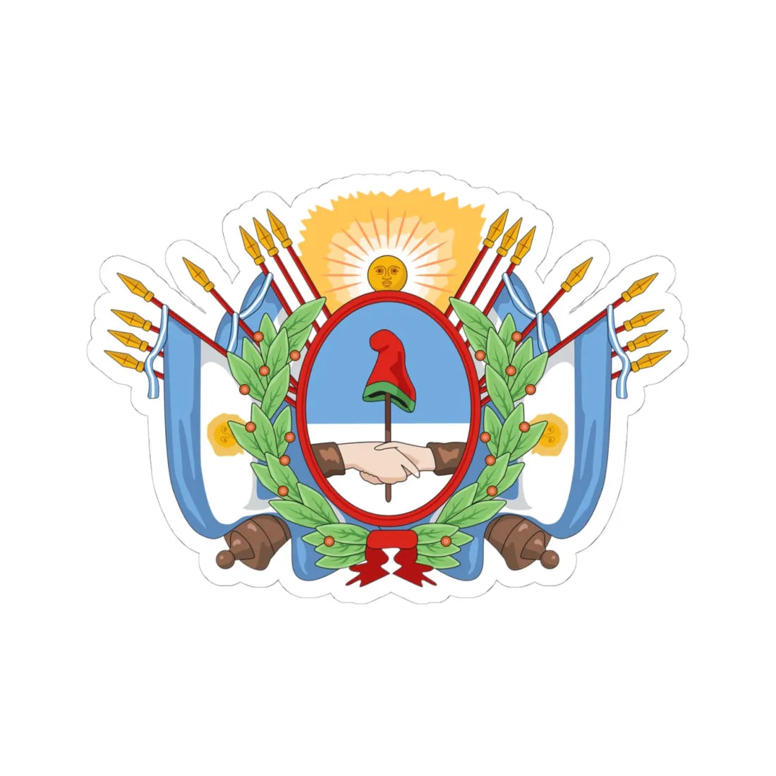 Coat of arms of the State of Buenos Aires (Argentina) (Coat of Arms) STICKER Vinyl Kiss-Cut Decal 4 Inch White - The Sticker Space