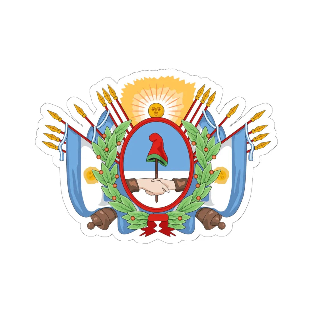 Coat of arms of the State of Buenos Aires (Argentina) (Coat of Arms) STICKER Vinyl Kiss-Cut Decal 6 Inch White - The Sticker Space