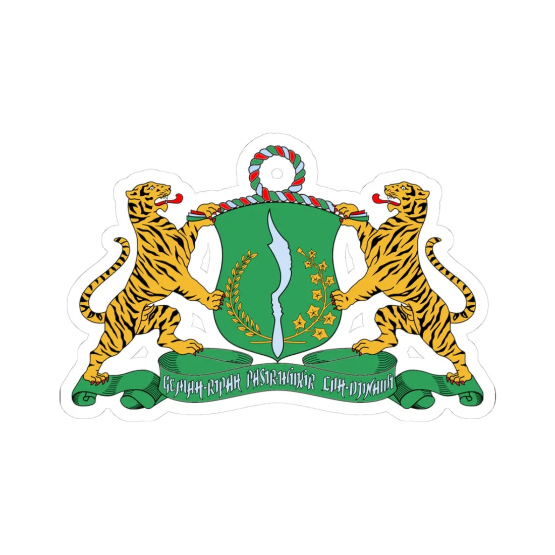 Coat of arms of the State of Pasundan (Indonesia) (Coat of Arms) STICKER Vinyl Kiss-Cut Decal 3 Inch White - The Sticker Space