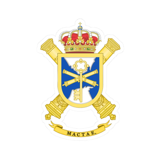 Coat of Arms of the Strait Coastal Artillery Command (Spain) (Coat of Arms) STICKER Vinyl Kiss-Cut Decal 2 Inch White - The Sticker Space