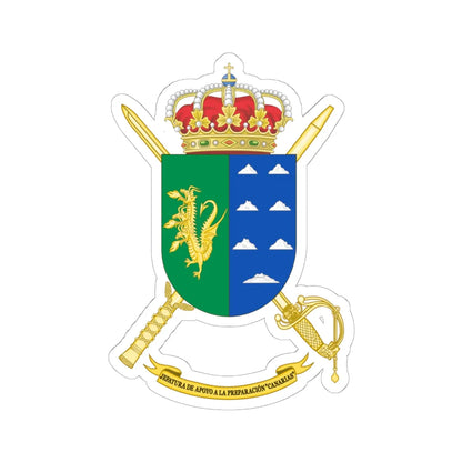 Coat of Arms of the Training Command - Canarias (Spain) (Coat of Arms) STICKER Vinyl Kiss-Cut Decal 6 Inch White - The Sticker Space