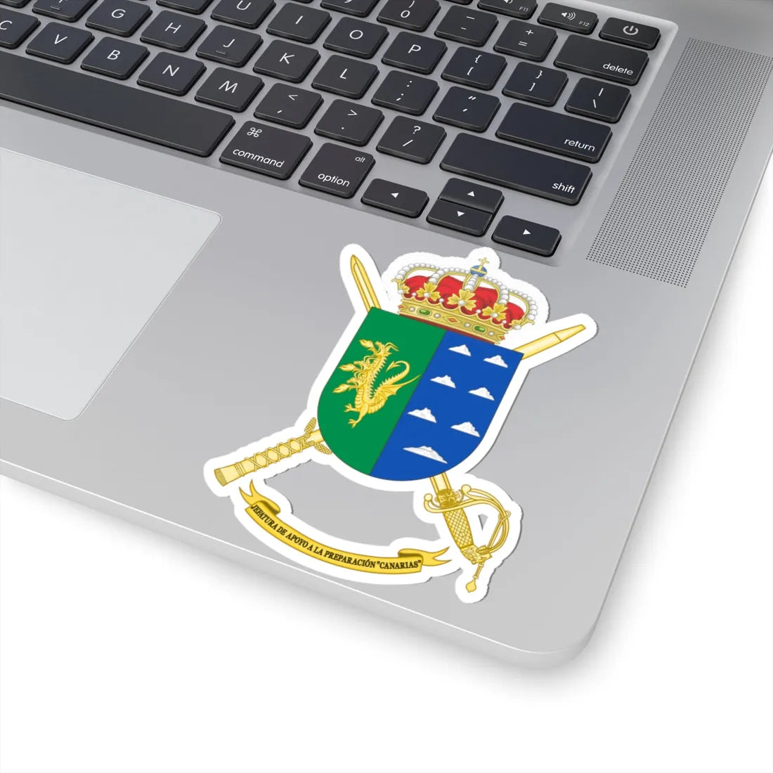 Coat of Arms of the Training Command - Canarias (Spain) (Coat of Arms) STICKER Vinyl Kiss-Cut Decal - The Sticker Space