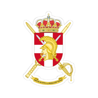 Coat of Arms of the Training Command - Centro (Spain) (Coat of Arms) STICKER Vinyl Kiss-Cut Decal 4 Inch White - The Sticker Space