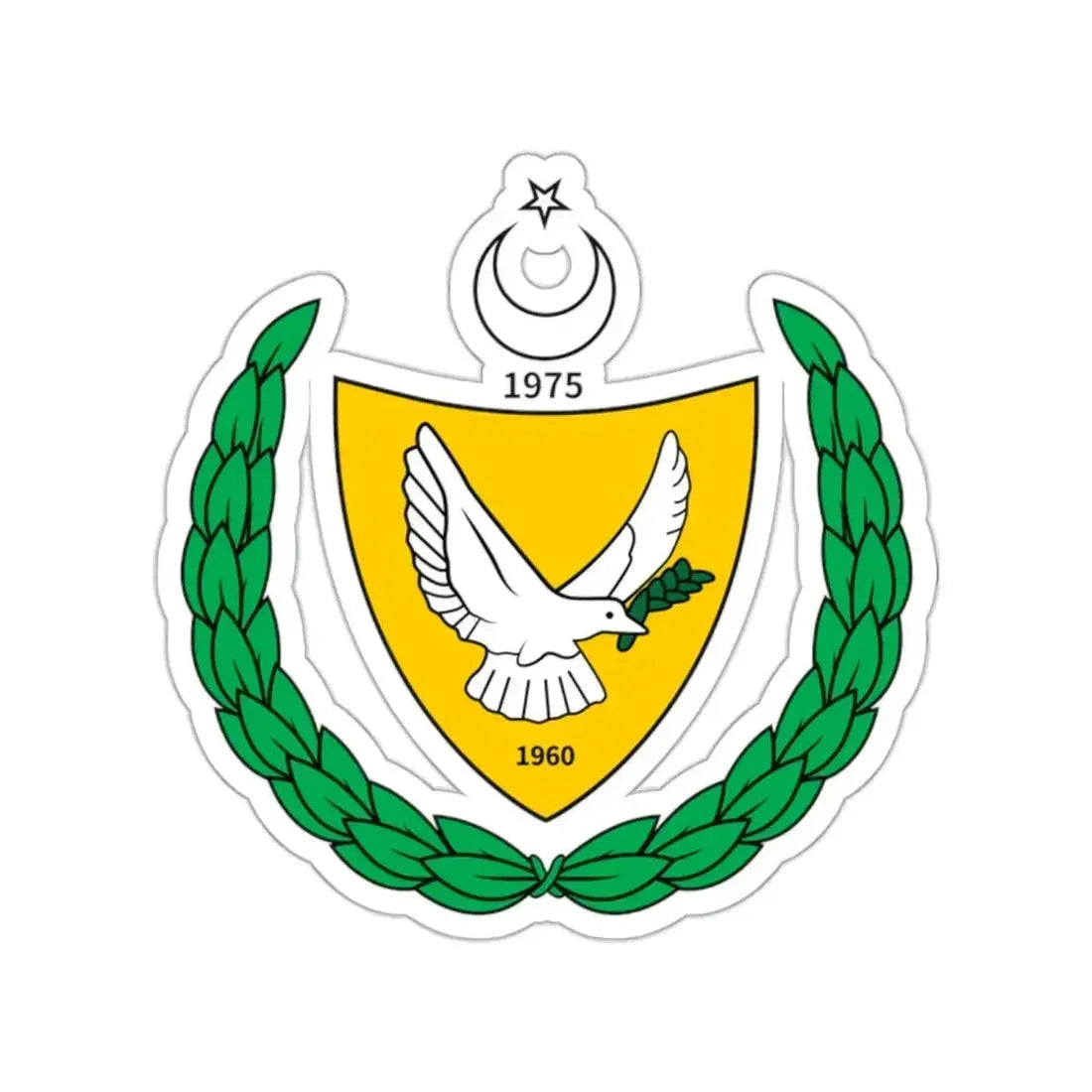Coat of arms of the Turkish Federated State of Cyprus STICKER Vinyl Die-Cut Decal - The Sticker Space