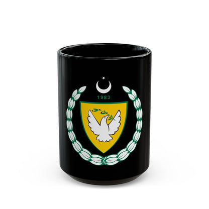 Coat of arms of the Turkish Republic of Northern Cyprus - Black Coffee Mug-15oz-The Sticker Space