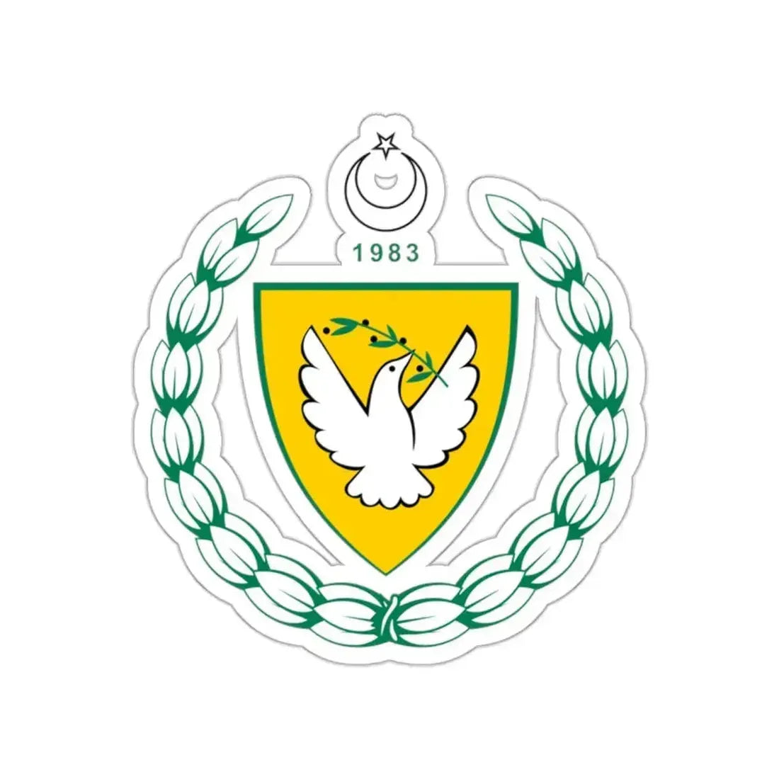 Coat of arms of the Turkish Republic of Northern Cyprus STICKER Vinyl Die-Cut Decal 2 Inch - The Sticker Space
