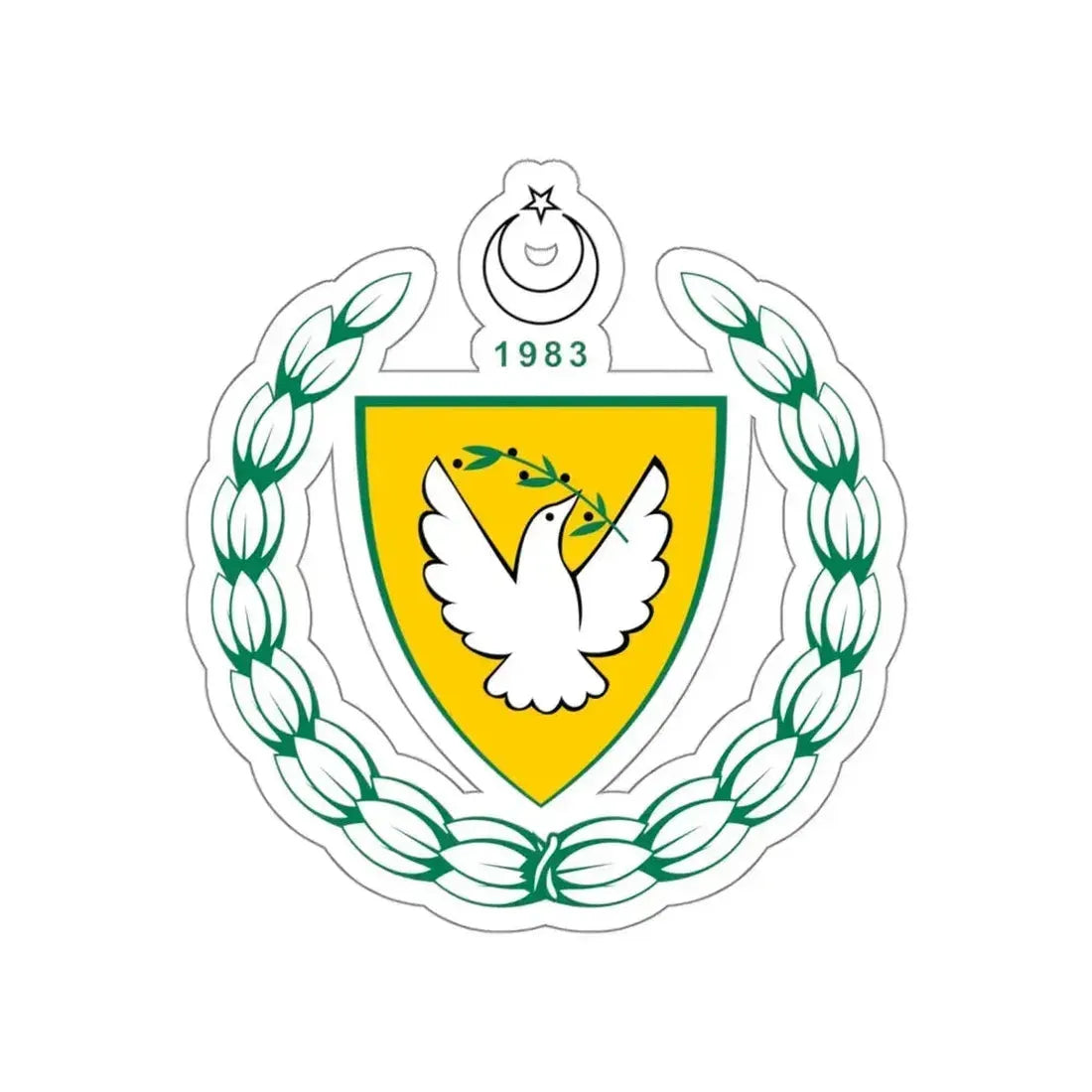 Coat of arms of the Turkish Republic of Northern Cyprus STICKER Vinyl Die-Cut Decal 4 Inch - The Sticker Space