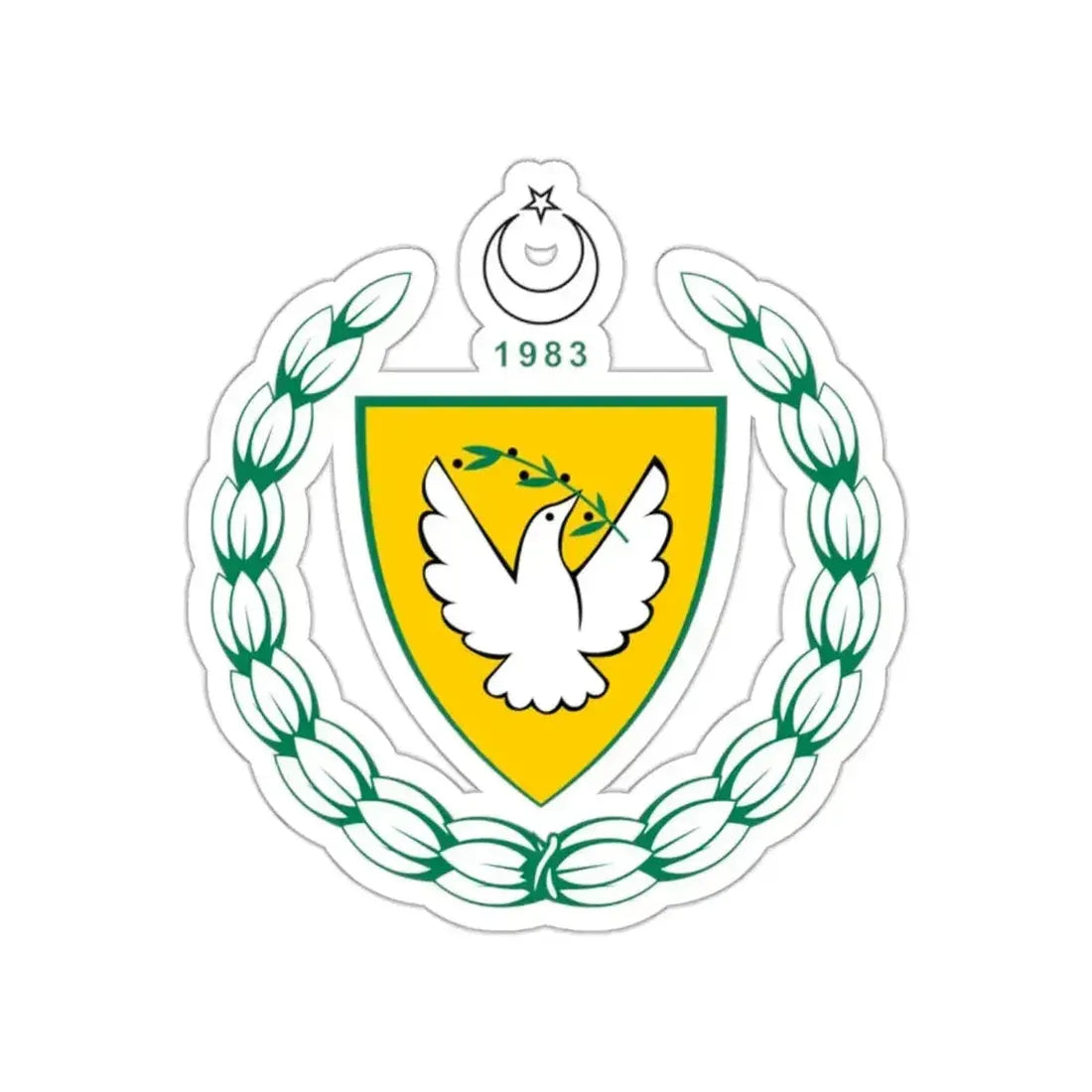 Coat of arms of the Turkish Republic of Northern Cyprus STICKER Vinyl Die-Cut Decal - The Sticker Space