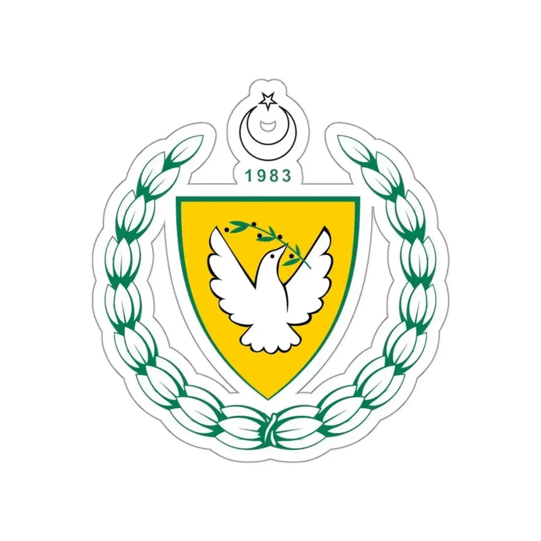 Coat of arms of the Turkish Republic of Northern Cyprus STICKER Vinyl Die-Cut Decal - The Sticker Space