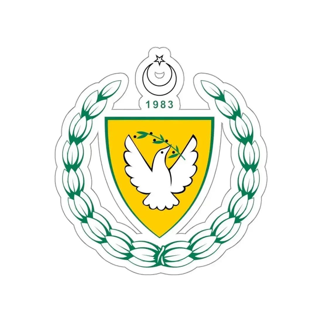 Coat of arms of the Turkish Republic of Northern Cyprus STICKER Vinyl Die-Cut Decal - The Sticker Space