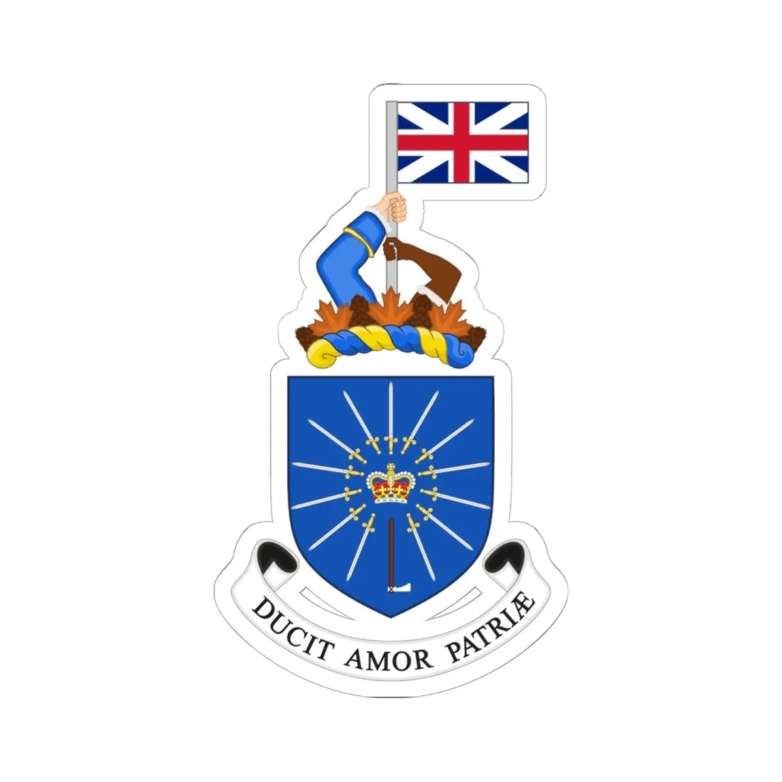 Coat of arms of the United Empire Loyalists Association of Canada (Canada) (Coat of Arms) STICKER Vinyl Kiss-Cut Decal 6 Inch White - The Sticker Space