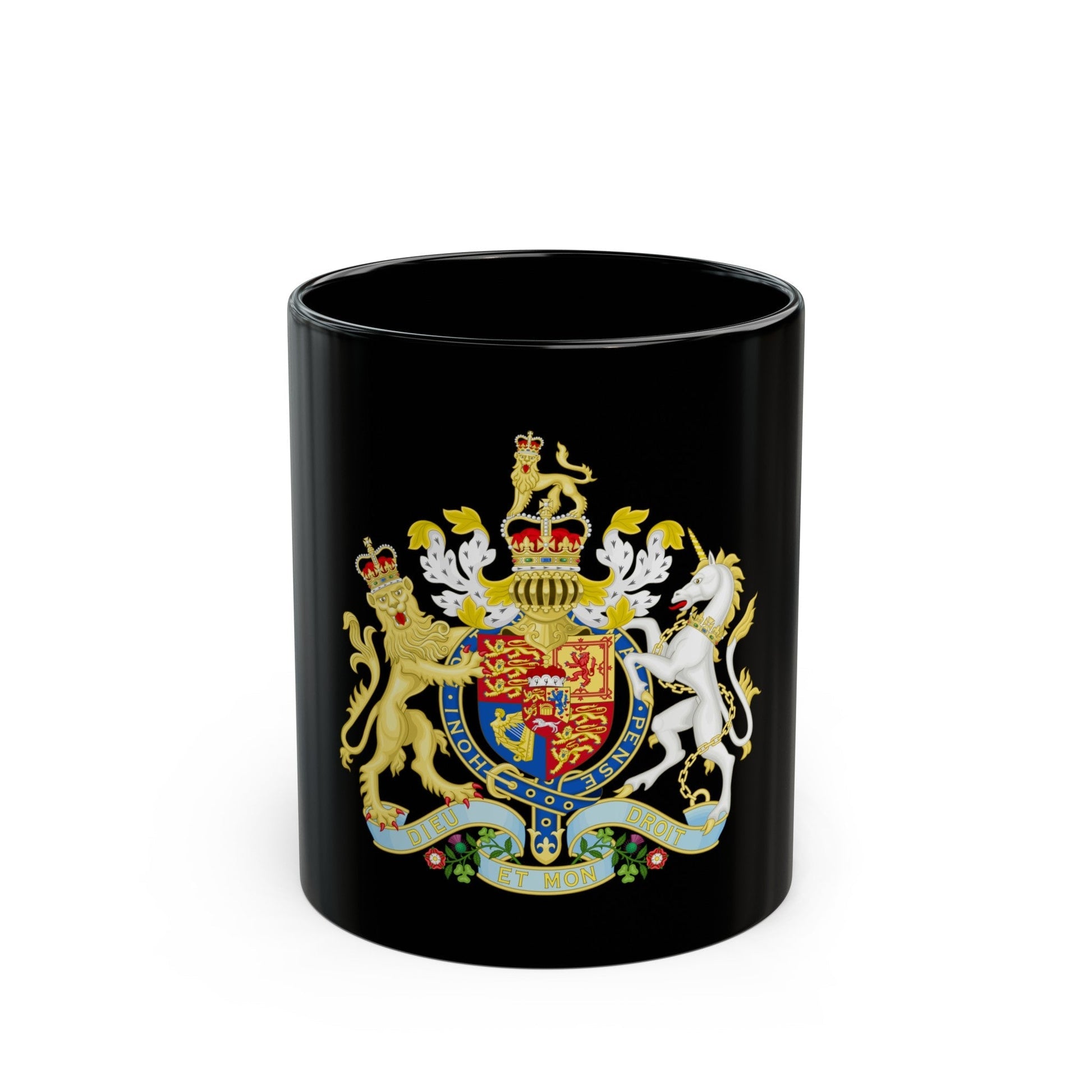 Coat of Arms of the United Kingdom (1801-1816) - Black Coffee Mug-11oz-The Sticker Space