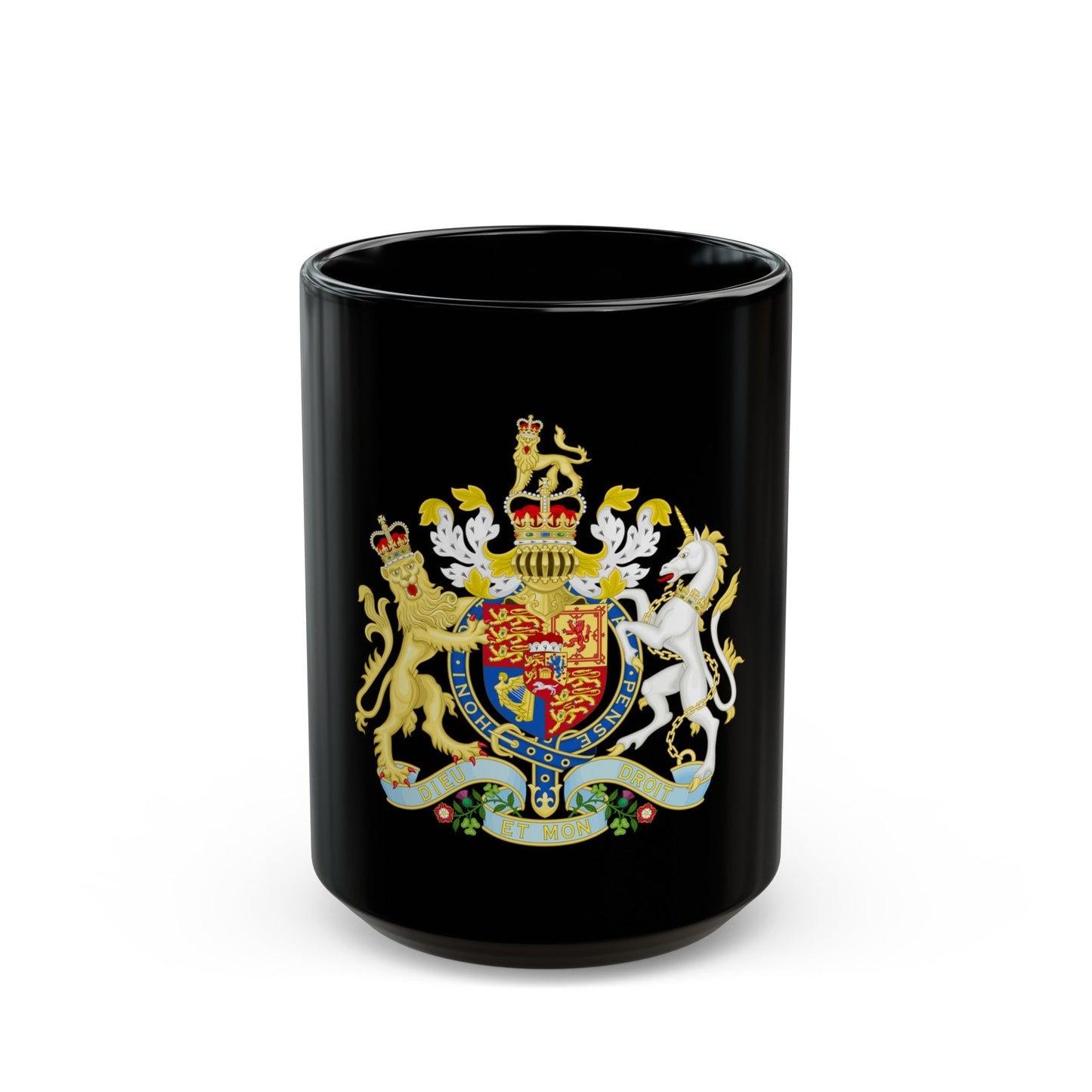 Coat of Arms of the United Kingdom (1801-1816) - Black Coffee Mug-15oz-The Sticker Space