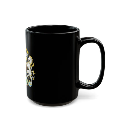 Coat of arms of the United Kingdom (1901-1952) - Black Coffee Mug-The Sticker Space