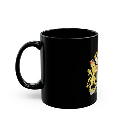 Coat of arms of the United Kingdom (1901-1952) - Black Coffee Mug-The Sticker Space