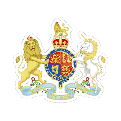 Coat of arms of the United Kingdom 1901 lesser arms (United Kingdom) (Coat of Arms) STICKER Vinyl Kiss-Cut Decal 6 Inch White - The Sticker Space