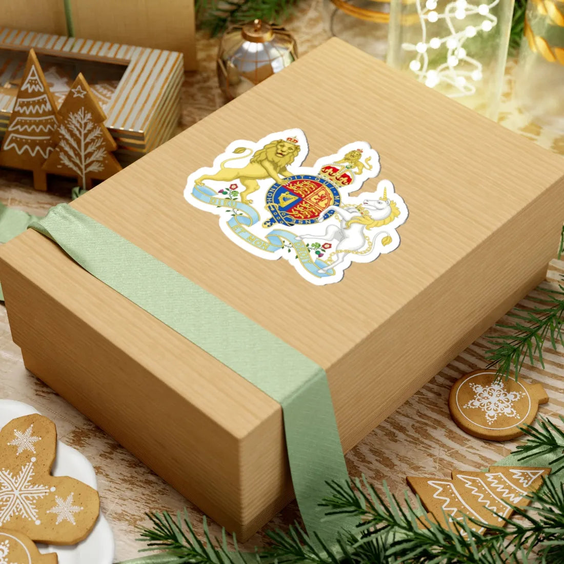 Coat of arms of the United Kingdom 1901 lesser arms (United Kingdom) (Coat of Arms) STICKER Vinyl Kiss-Cut Decal - The Sticker Space