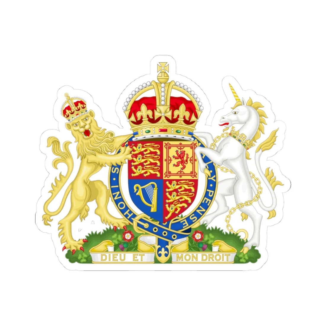 Coat of arms of the United Kingdom 1924-1952 lesser arms (United Kingdom) (Coat of Arms) STICKER Vinyl Kiss-Cut Decal - The Sticker Space