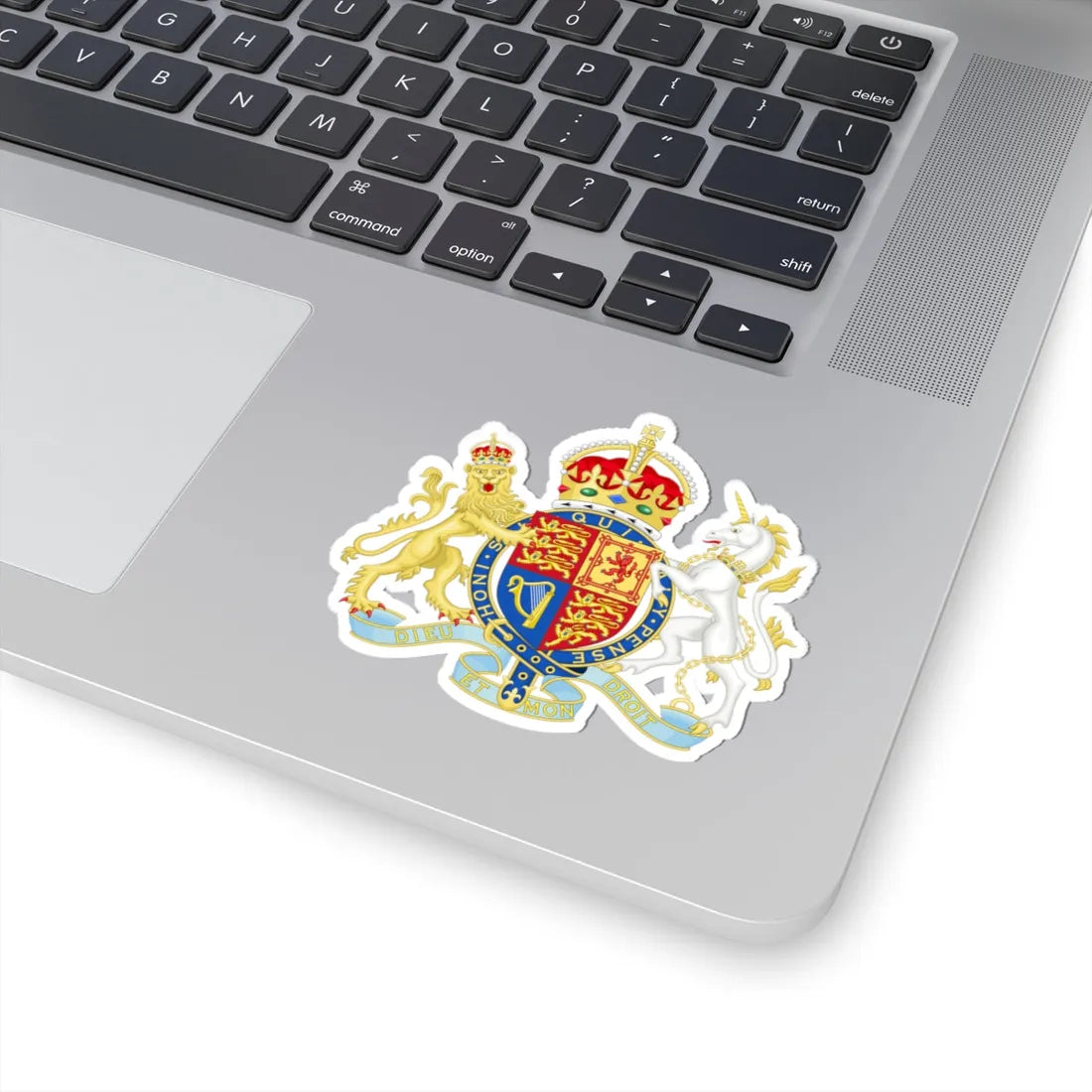 Coat of arms of the United Kingdom 2024 lesser arms (United Kingdom) (Coat of Arms) STICKER Vinyl Kiss-Cut Decal - The Sticker Space