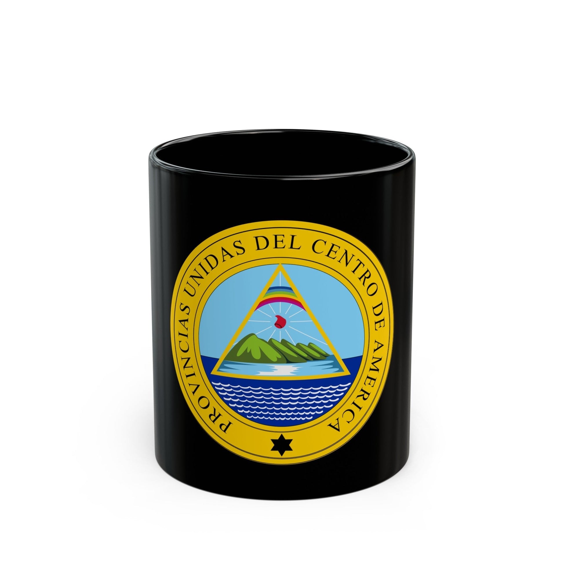 Coat of arms of the United Provinces of Central America - Black Coffee Mug-11oz-The Sticker Space