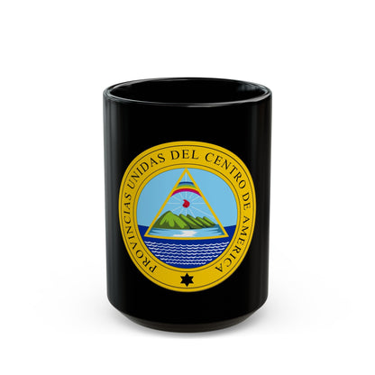 Coat of arms of the United Provinces of Central America - Black Coffee Mug-15oz-The Sticker Space