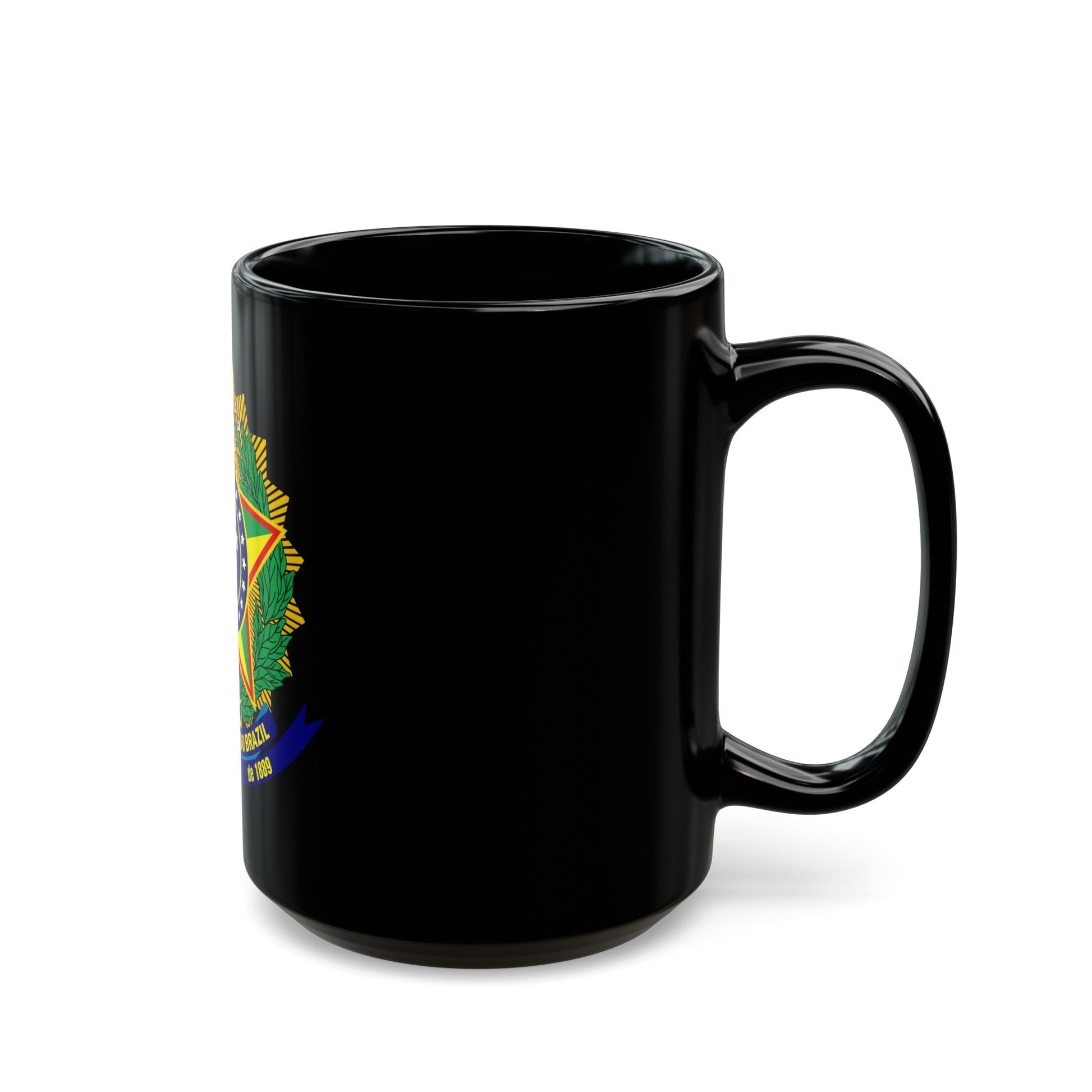 Coat of arms of the United States of Brazil - Black Coffee Mug-The Sticker Space