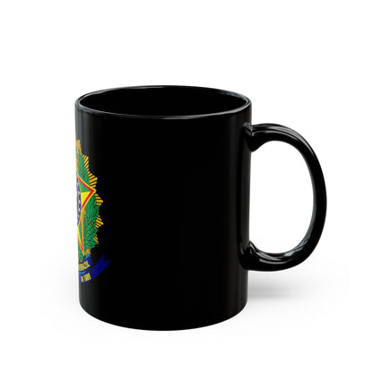 Coat of arms of the United States of Brazil - Black Coffee Mug-The Sticker Space