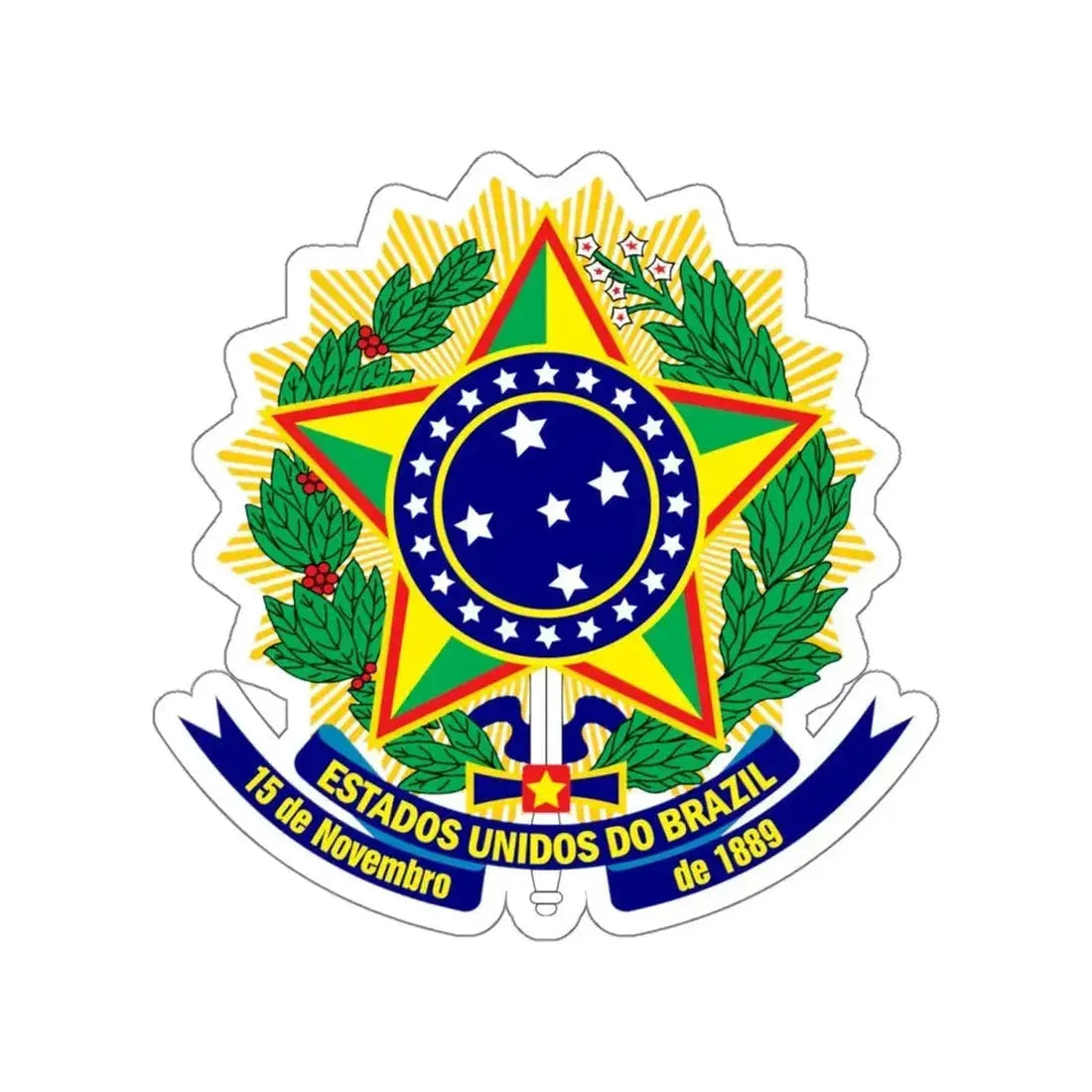 Coat of arms of the United States of Brazil STICKER Vinyl Die-Cut Decal - The Sticker Space