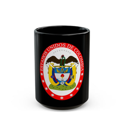 Coat of arms of the United States of Colombia - Black Coffee Mug-15oz-The Sticker Space