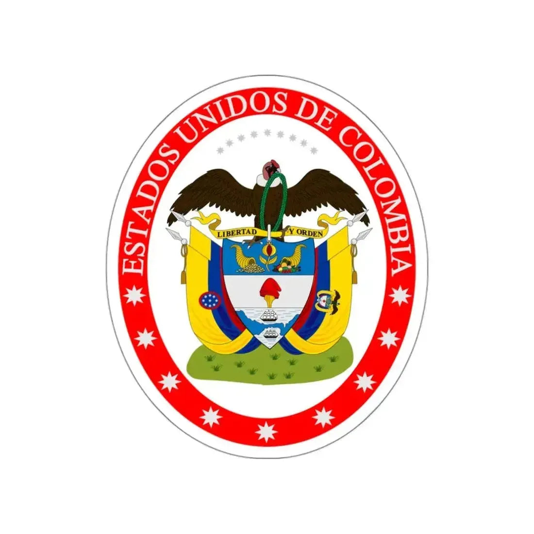 Coat of arms of the United States of Colombia STICKER Vinyl Die-Cut Decal - The Sticker Space