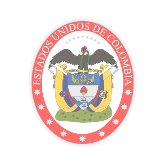 Coat of arms of the United States of Colombia - STICKER Vinyl Kiss-Cut Decal 2 Inch Transparent - The Sticker Space