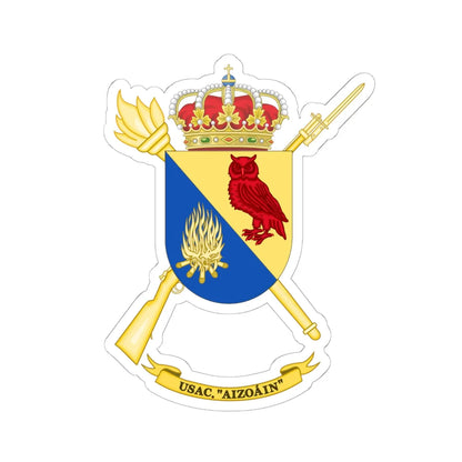 Coat of Arms of the USAC Aizoáin (Spain) (Coat of Arms) STICKER Vinyl Kiss-Cut Decal 6 Inch White - The Sticker Space