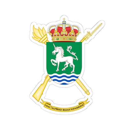 Coat of Arms of the USAC Alférez Rojas Navarrete (Spain) (Coat of Arms) STICKER Vinyl Kiss-Cut Decal 6 Inch White - The Sticker Space
