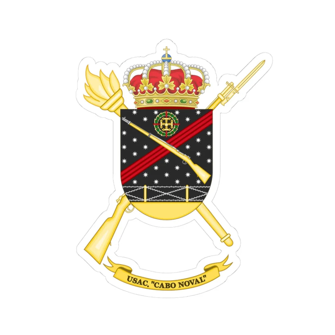 Coat of Arms of the USAC Cabo Noval (Spain) (Coat of Arms) STICKER Vinyl Kiss-Cut Decal 3 Inch White - The Sticker Space