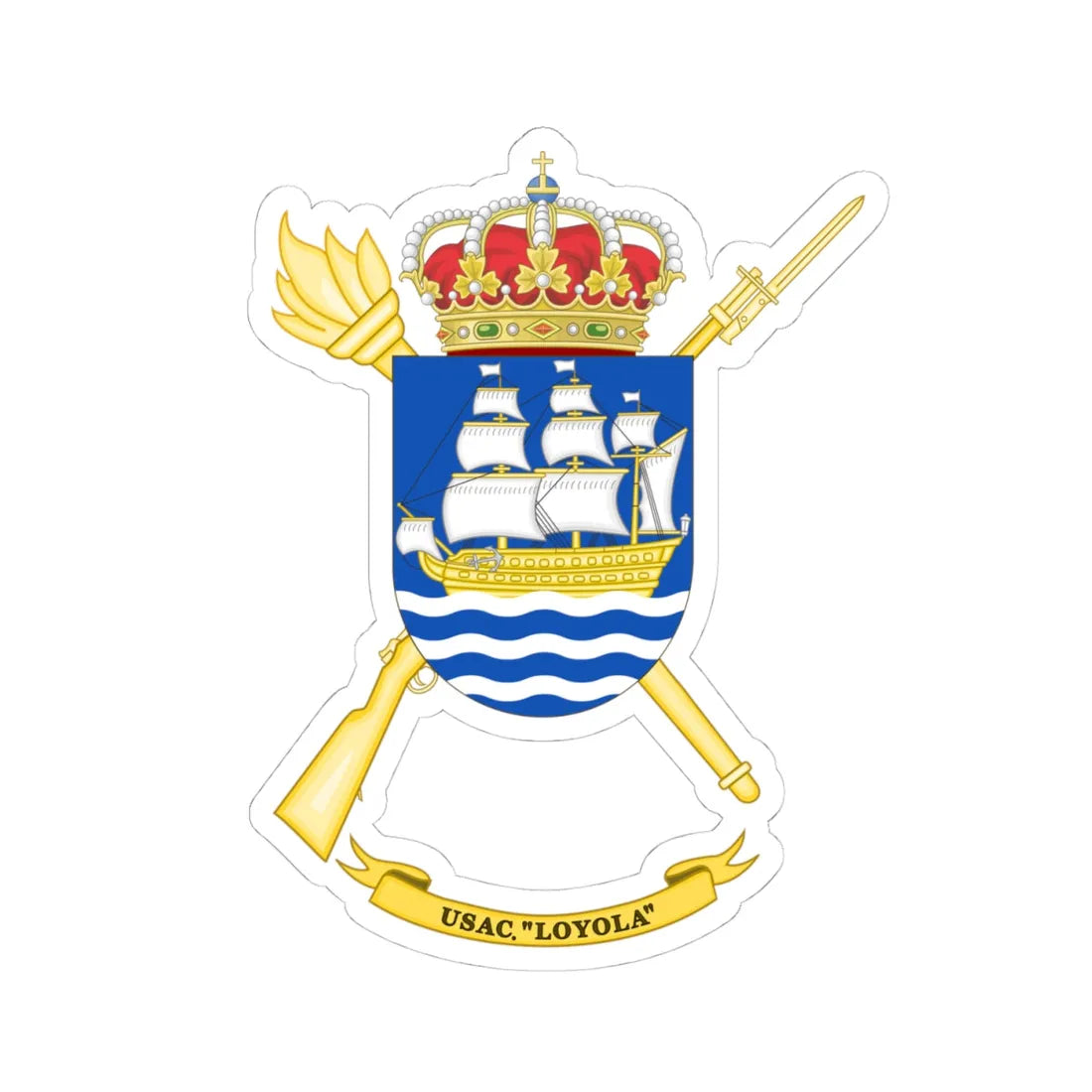 Coat of Arms of the USAC Loyola (Spain) (Coat of Arms) STICKER Vinyl Kiss-Cut Decal 4 Inch White - The Sticker Space