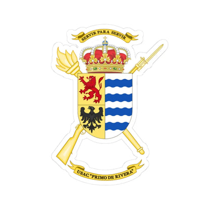 Coat of Arms of the USAC Primo de Rivera (Spain) (Coat of Arms) STICKER Vinyl Kiss-Cut Decal 3 Inch White - The Sticker Space