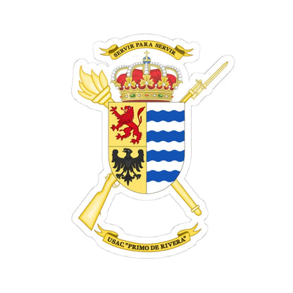 Coat of Arms of the USAC Primo de Rivera (Spain) (Coat of Arms) STICKER Vinyl Kiss-Cut Decal 4 Inch White - The Sticker Space