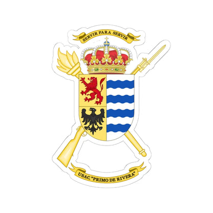 Coat of Arms of the USAC Primo de Rivera (Spain) (Coat of Arms) STICKER Vinyl Kiss-Cut Decal 6 Inch White - The Sticker Space