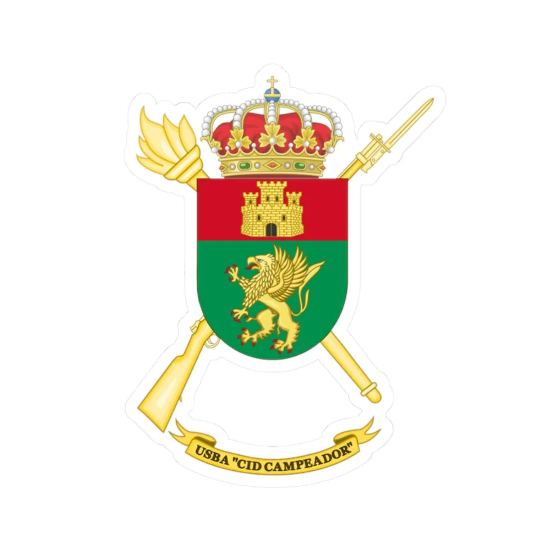 Coat of Arms of the USBA Cid Campeador (Spain) (Coat of Arms) STICKER Vinyl Kiss-Cut Decal 2 Inch White - The Sticker Space
