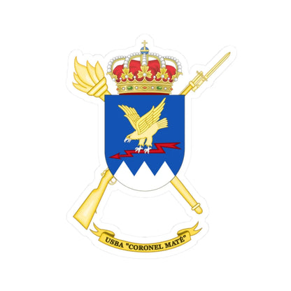 Coat of Arms of the USBA Coronel Maté (Spain) (Coat of Arms) STICKER Vinyl Kiss-Cut Decal 2 Inch White - The Sticker Space