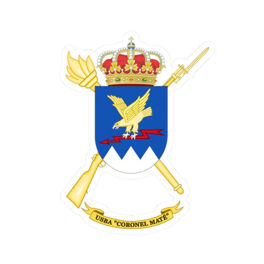 Coat of Arms of the USBA Coronel Maté (Spain) (Coat of Arms) STICKER Vinyl Kiss-Cut Decal 2 Inch White - The Sticker Space