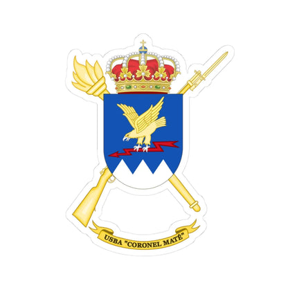 Coat of Arms of the USBA Coronel Maté (Spain) (Coat of Arms) STICKER Vinyl Kiss-Cut Decal 3 Inch White - The Sticker Space