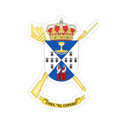 Coat of Arms of the USBA El Copero (Spain) (Coat of Arms) STICKER Vinyl Kiss-Cut Decal 4 Inch White - The Sticker Space