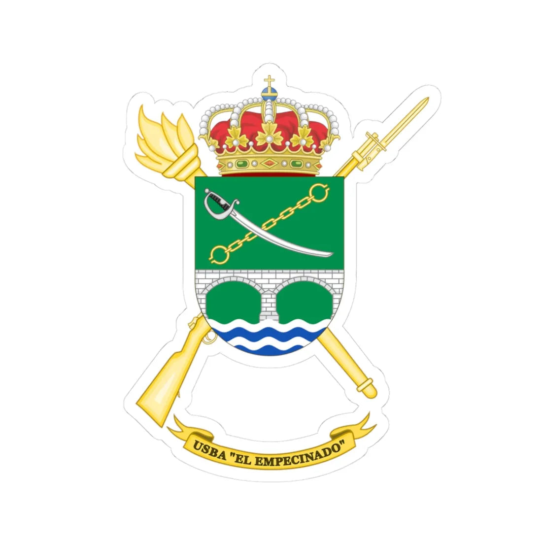 Coat of Arms of the USBA El Empecinado (Spain) (Coat of Arms) STICKER Vinyl Kiss-Cut Decal 3 Inch White - The Sticker Space