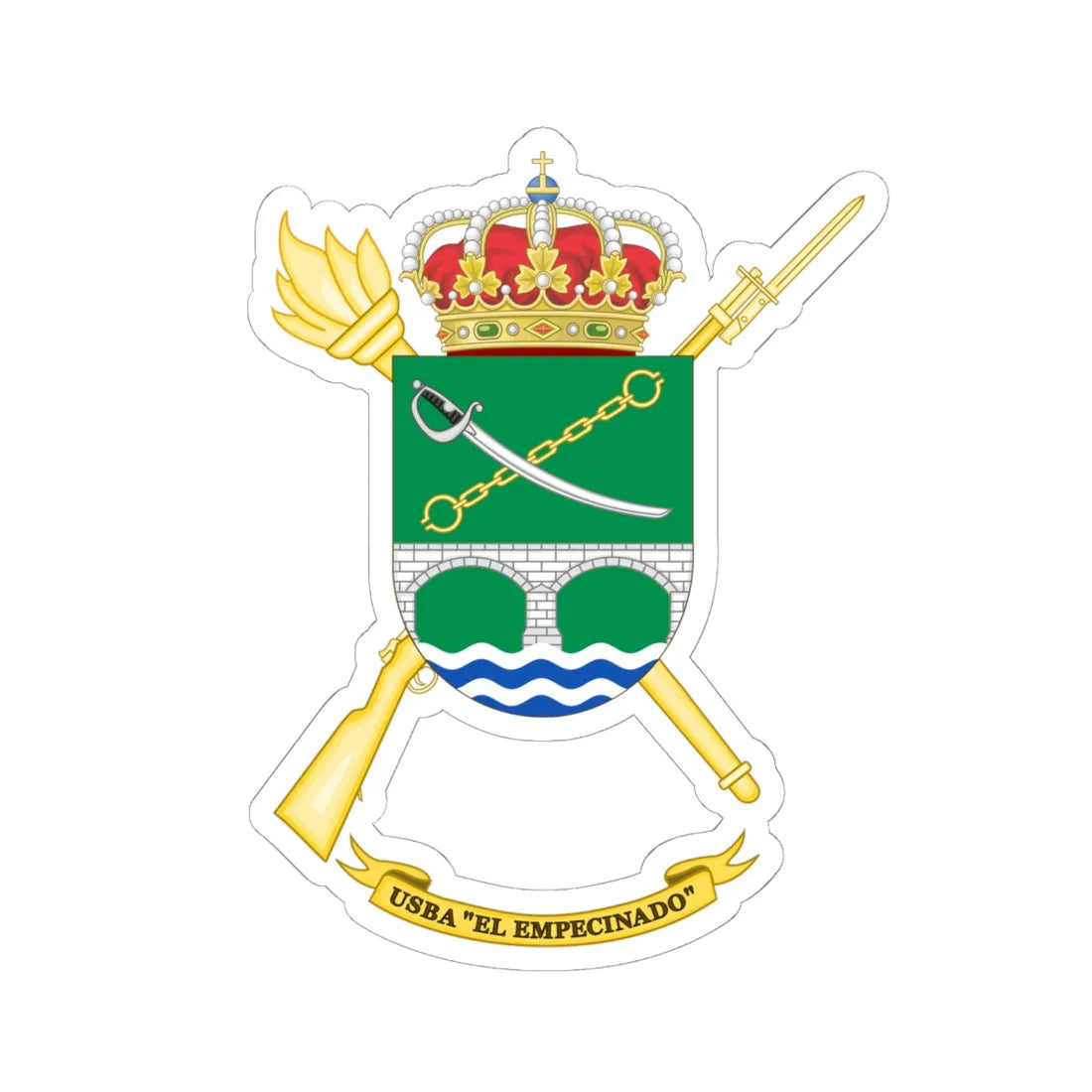 Coat of Arms of the USBA El Empecinado (Spain) (Coat of Arms) STICKER Vinyl Kiss-Cut Decal 6 Inch White - The Sticker Space
