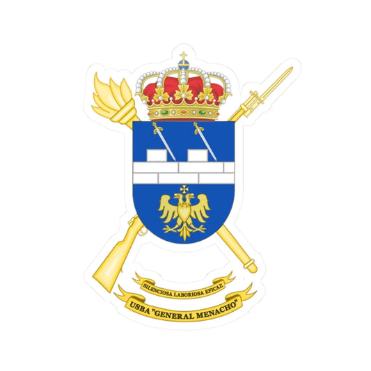 Coat of Arms of the USBA General Menacho (Spain) (Coat of Arms) STICKER Vinyl Kiss-Cut Decal 2 Inch White - The Sticker Space