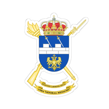 Coat of Arms of the USBA General Menacho (Spain) (Coat of Arms) STICKER Vinyl Kiss-Cut Decal 6 Inch White - The Sticker Space