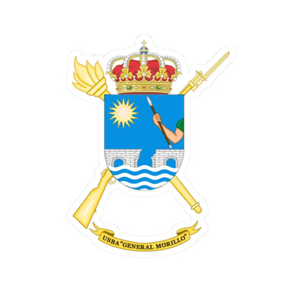 Coat of Arms of the USBA General Morillo (Spain) (Coat of Arms) STICKER Vinyl Kiss-Cut Decal 2 Inch White - The Sticker Space