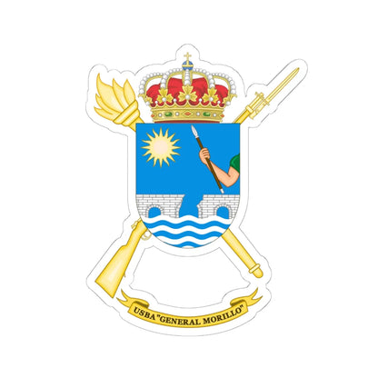Coat of Arms of the USBA General Morillo (Spain) (Coat of Arms) STICKER Vinyl Kiss-Cut Decal 6 Inch White - The Sticker Space