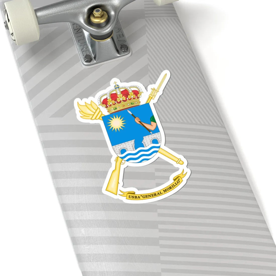 Coat of Arms of the USBA General Morillo (Spain) (Coat of Arms) STICKER Vinyl Kiss-Cut Decal - The Sticker Space